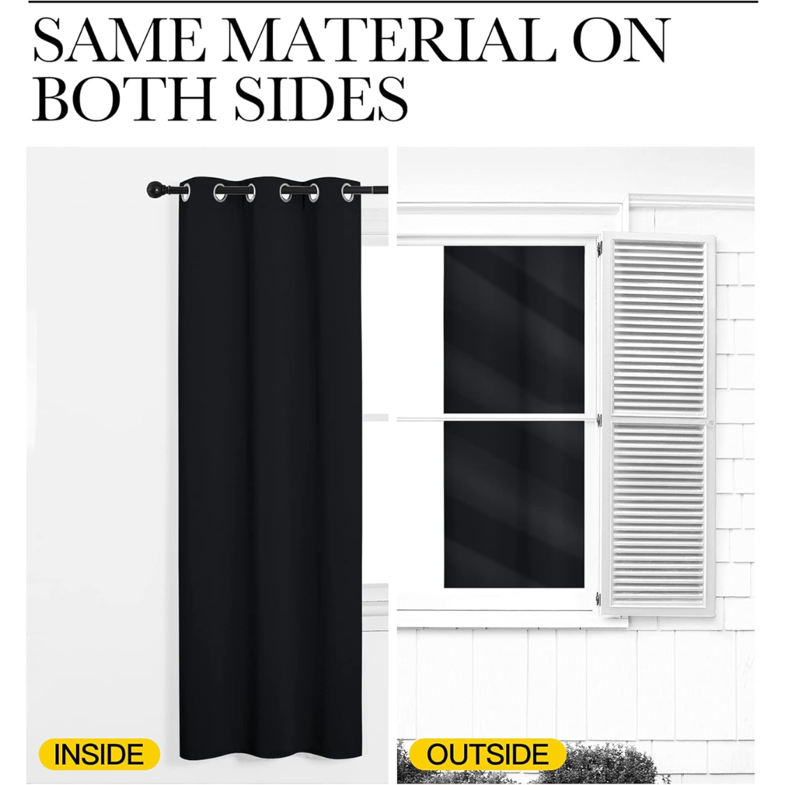 Blackout Curtains - Thermal Insulated Grommet Panels, 42"x63"