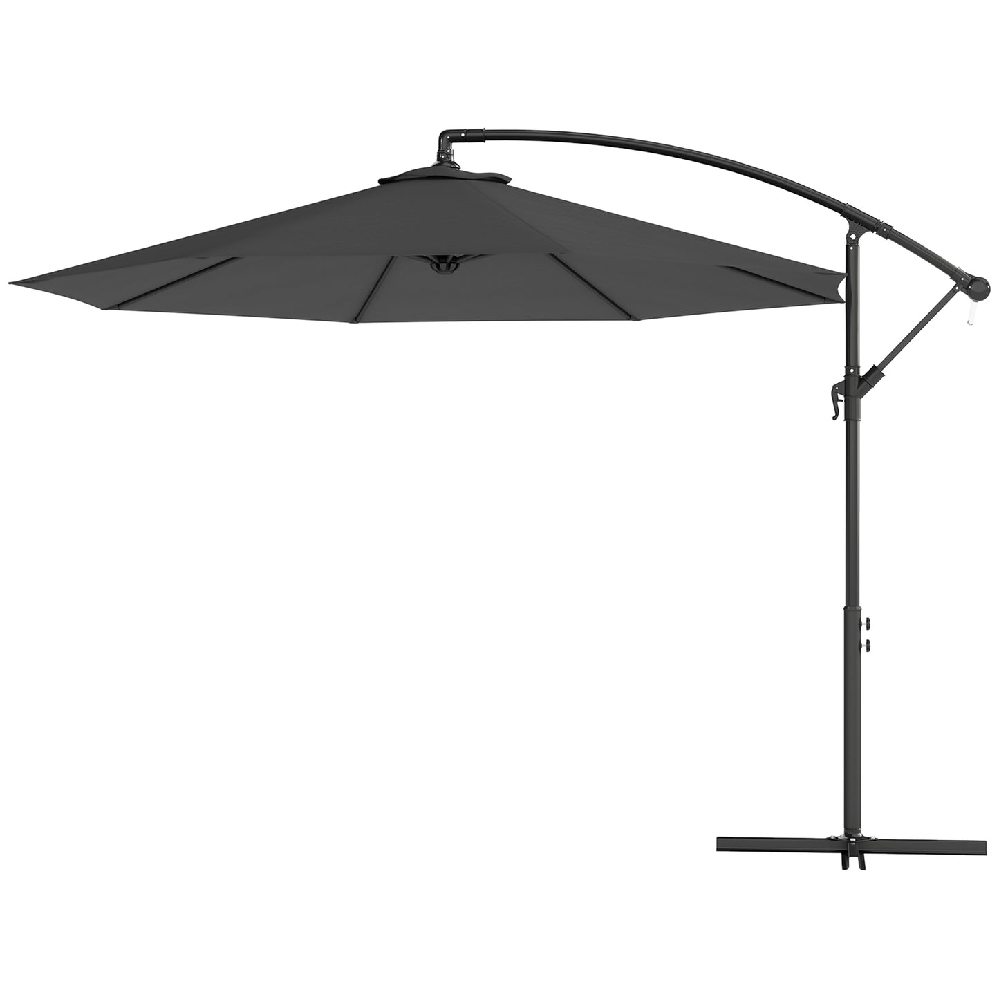 10' Cantilever Patio Umbrella with UV & Water-Resistant Canopy - Gray