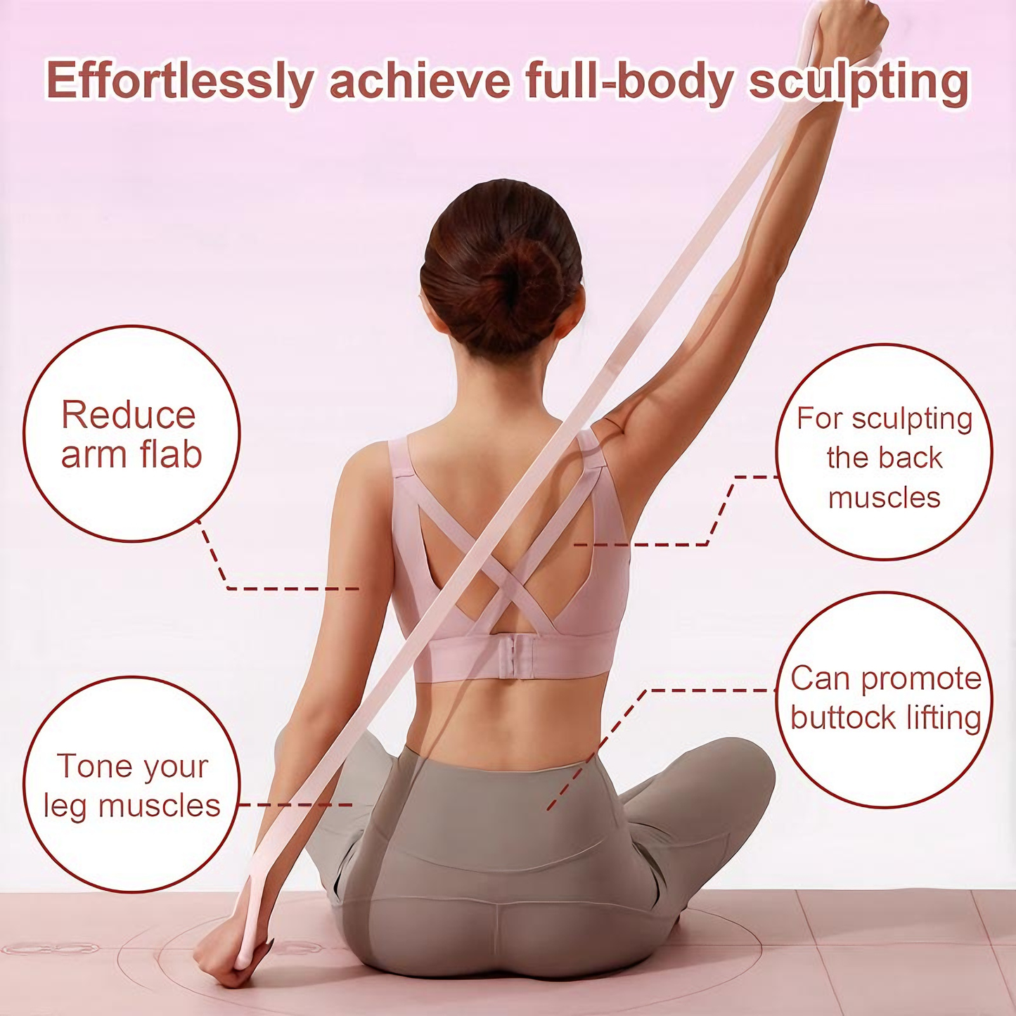 8-Shaped Silicone Yoga Resistance Band - Fitness Stretch Rope