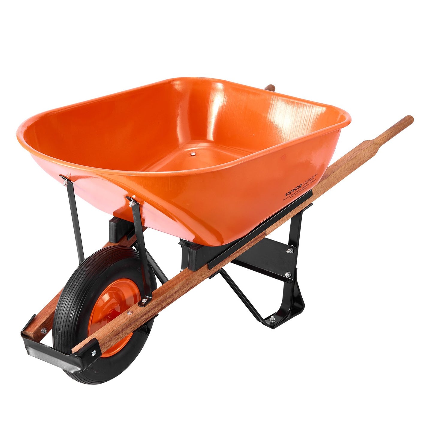 Heavy-Duty Garden Wheelbarrow Cart 6 Cu. Ft. 330 Lb Load with Wide Track Wheels