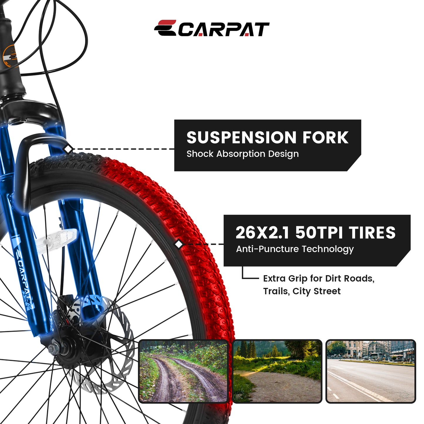 26 Inch Mountain Bike with Shimano 21 Speeds & Disc Brakes