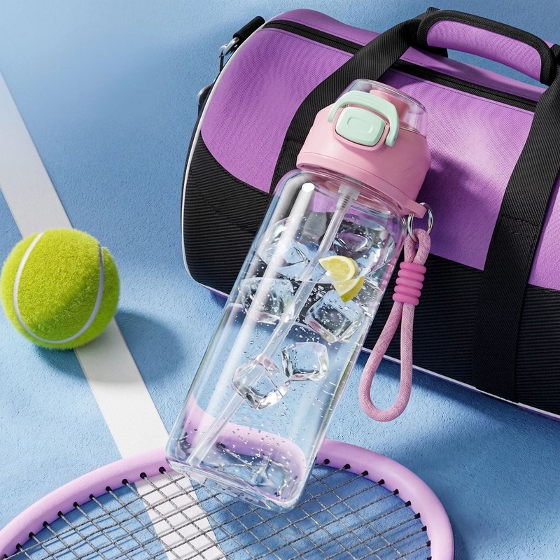 Portable Water Bottle 600ml Food-Grade Plastic Eco-Friendly Drinkware