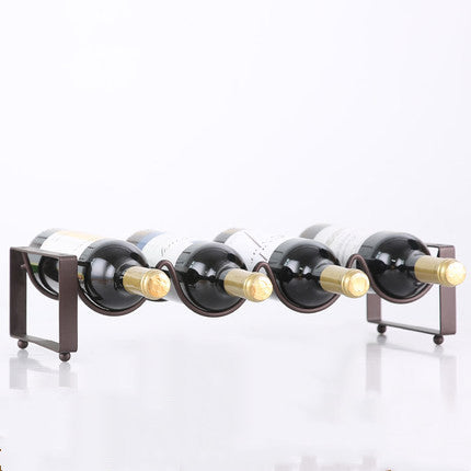 Stackable Wine Bottle Rack with Iron Shelf - Multiple Styles Home & Kitchen Decor