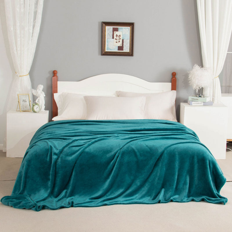 Thickened Coral Fleece Blanket Solid Color Vegan-Friendly Home Bedding