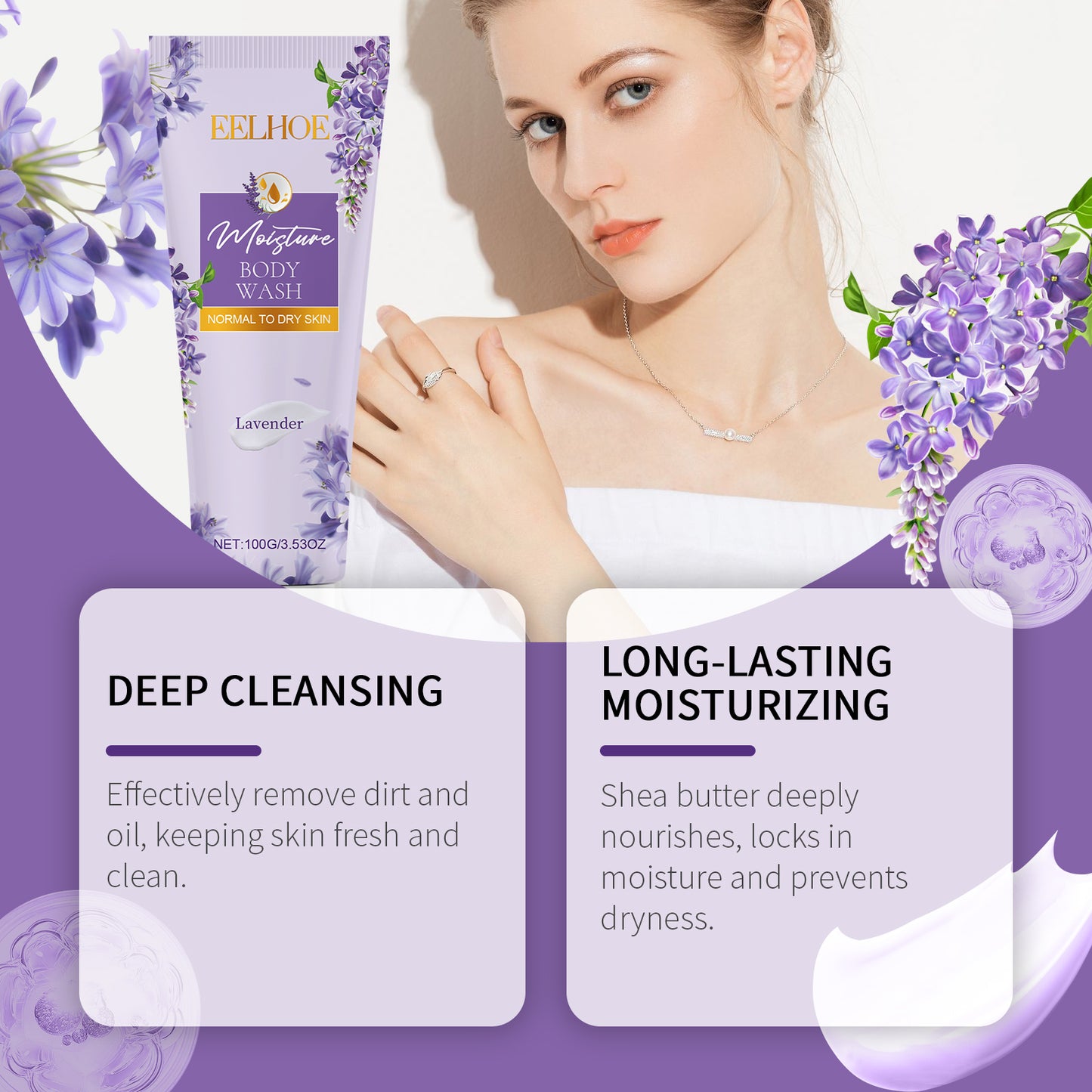 Lavender Moisturizing Body Wash - Soothing Skin Cleanser for Daily Use