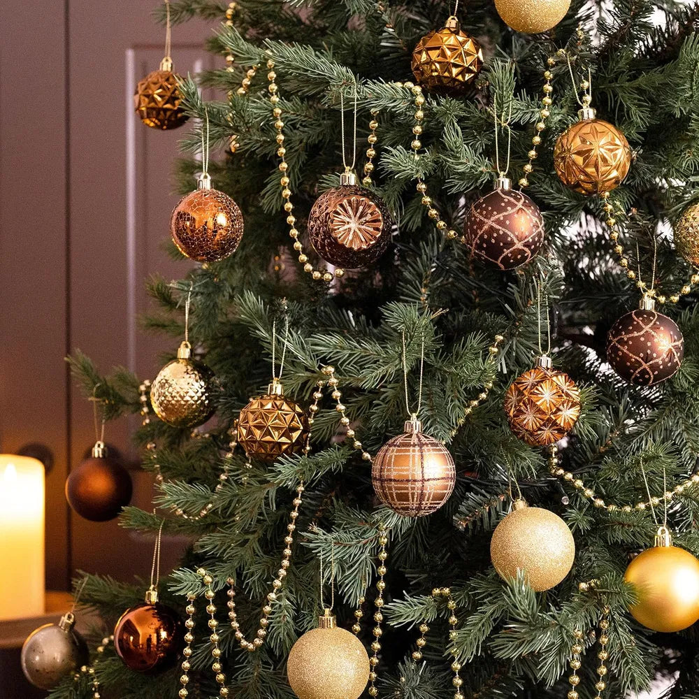 Shatterproof Christmas Tree Ornaments - 16 Count Luxury Decor