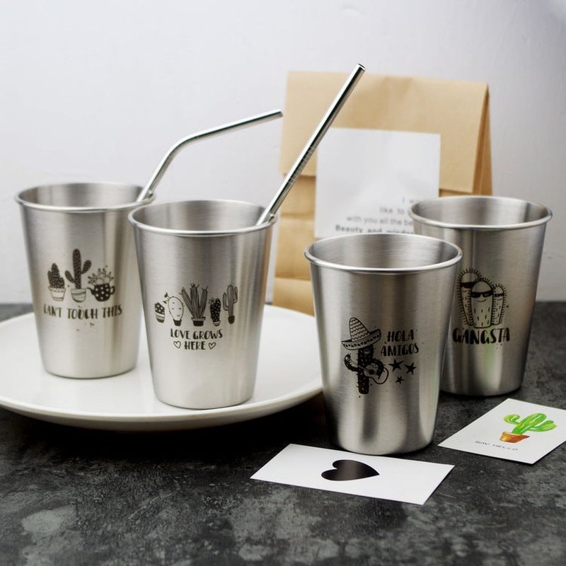 Nordic Metal Stainless Steel Toothbrush Cup Set for Couples - Multiple Styles & Sizes
