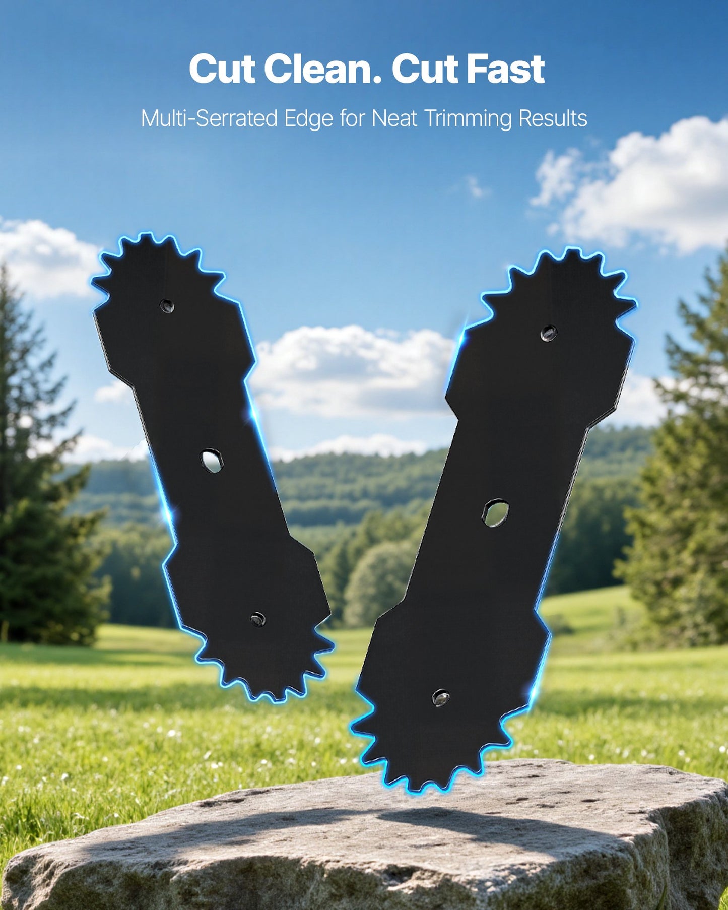 Electric Edger Blades 8.8-inch 3-Pack for Lawn Edgers - High-Carbon Steel, Multi-Serrated Edge, Compatible with VEVOR ASYTM01230