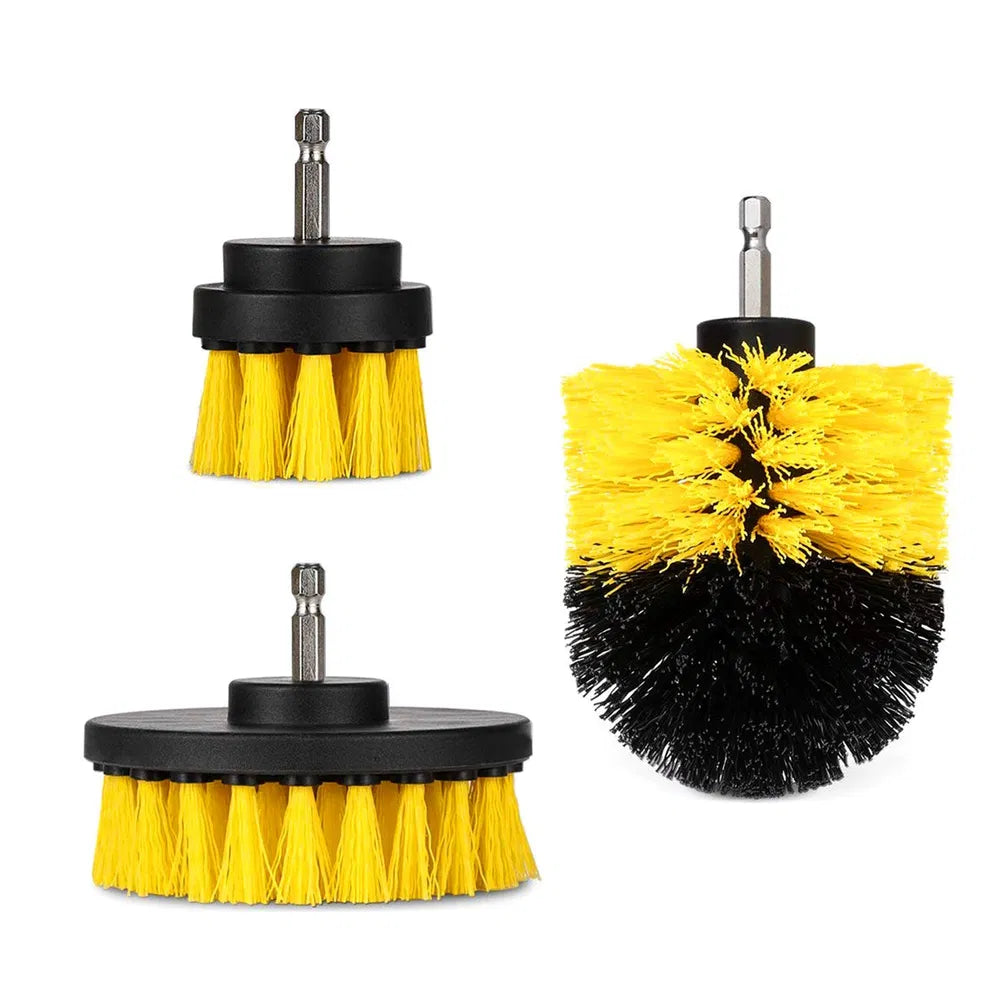 3-Piece Power Drill Scrubber Brush Set for Car, Tile, Wall, Carpet Cleaning