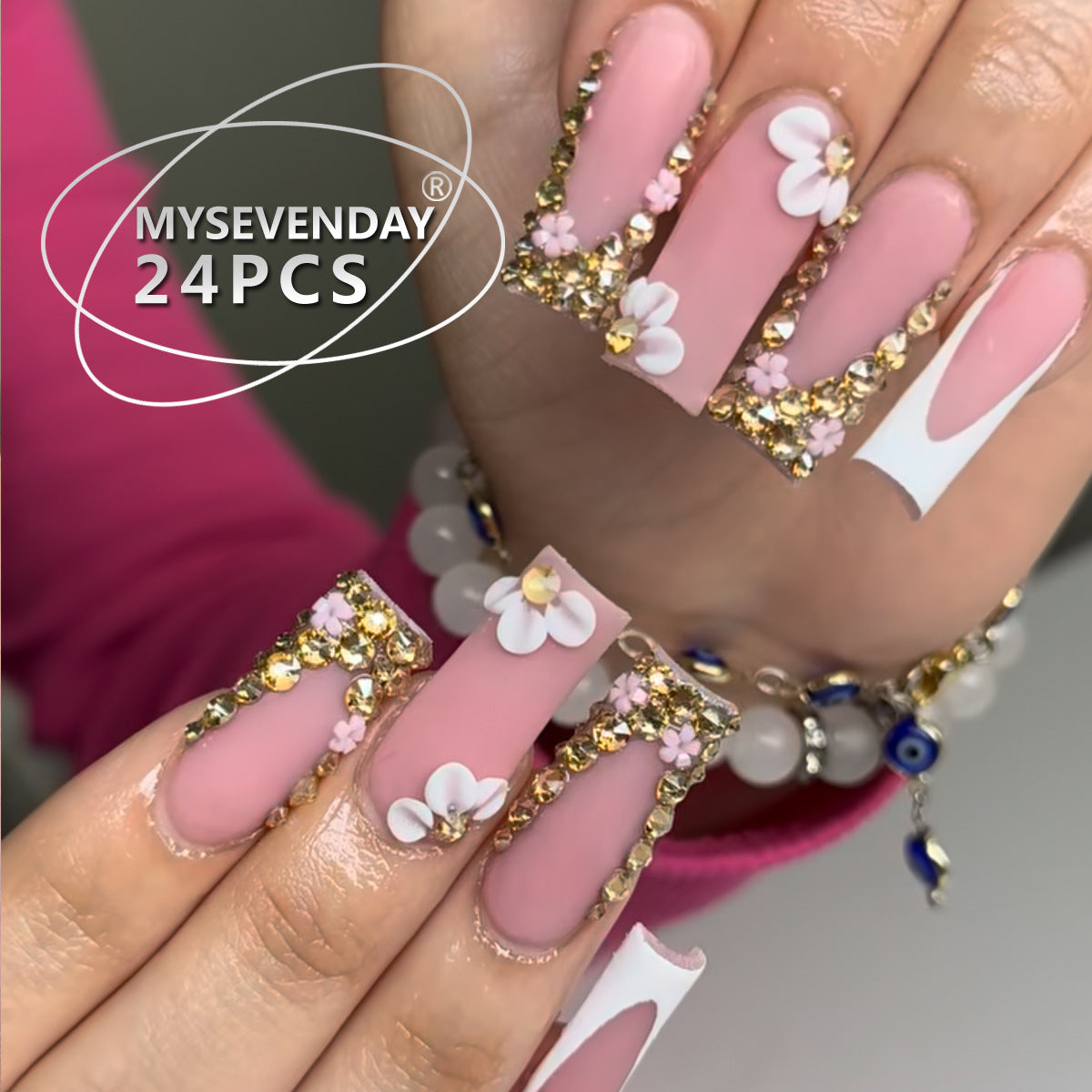 24-Piece Nail Art Sticker Kit with French & Star Designs for Nails