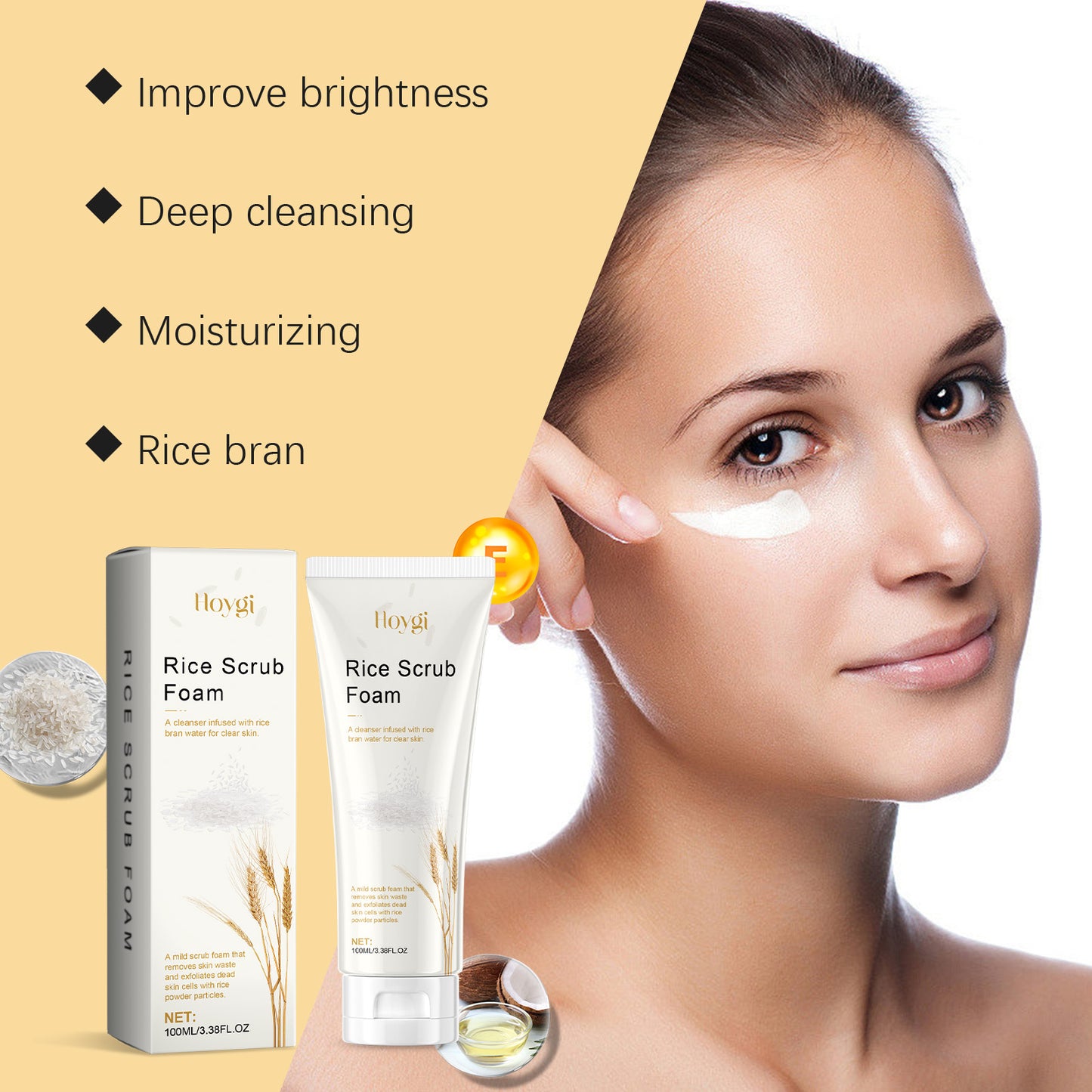 Rice Bran Facial Cleanser - Hydrating Pore Refining Face Wash 100ml