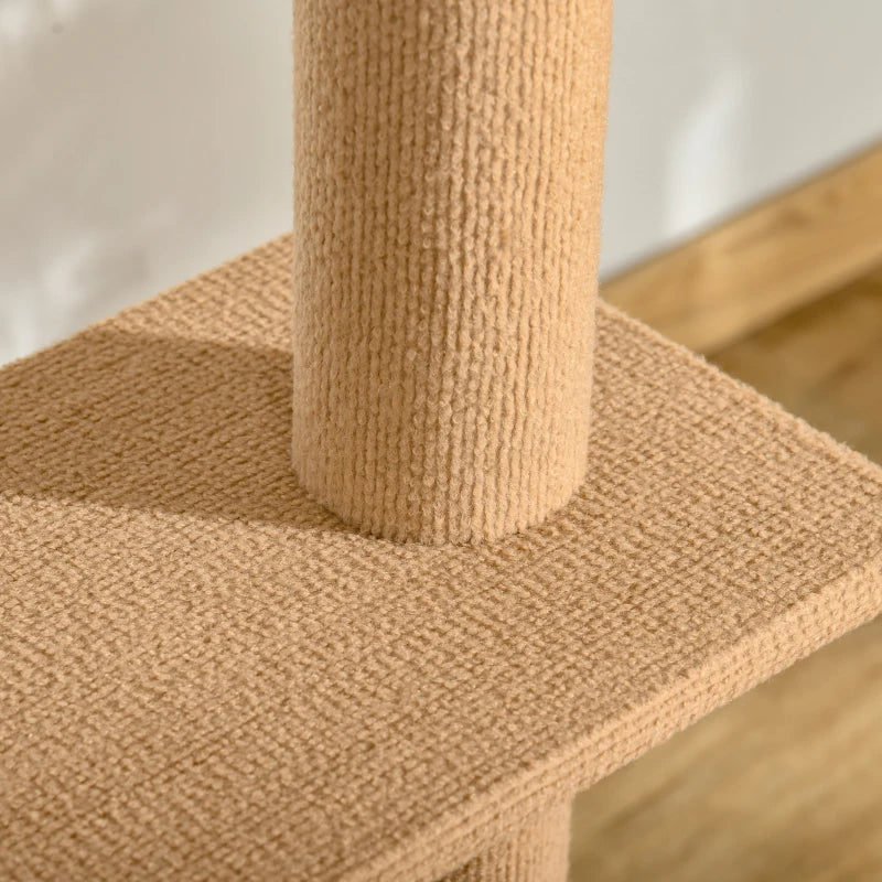 Adjustable Floor-to-Ceiling Cat Tree Tower - 8.5 Feet Tall with Scratching Posts, Soft Carpet, Brown
