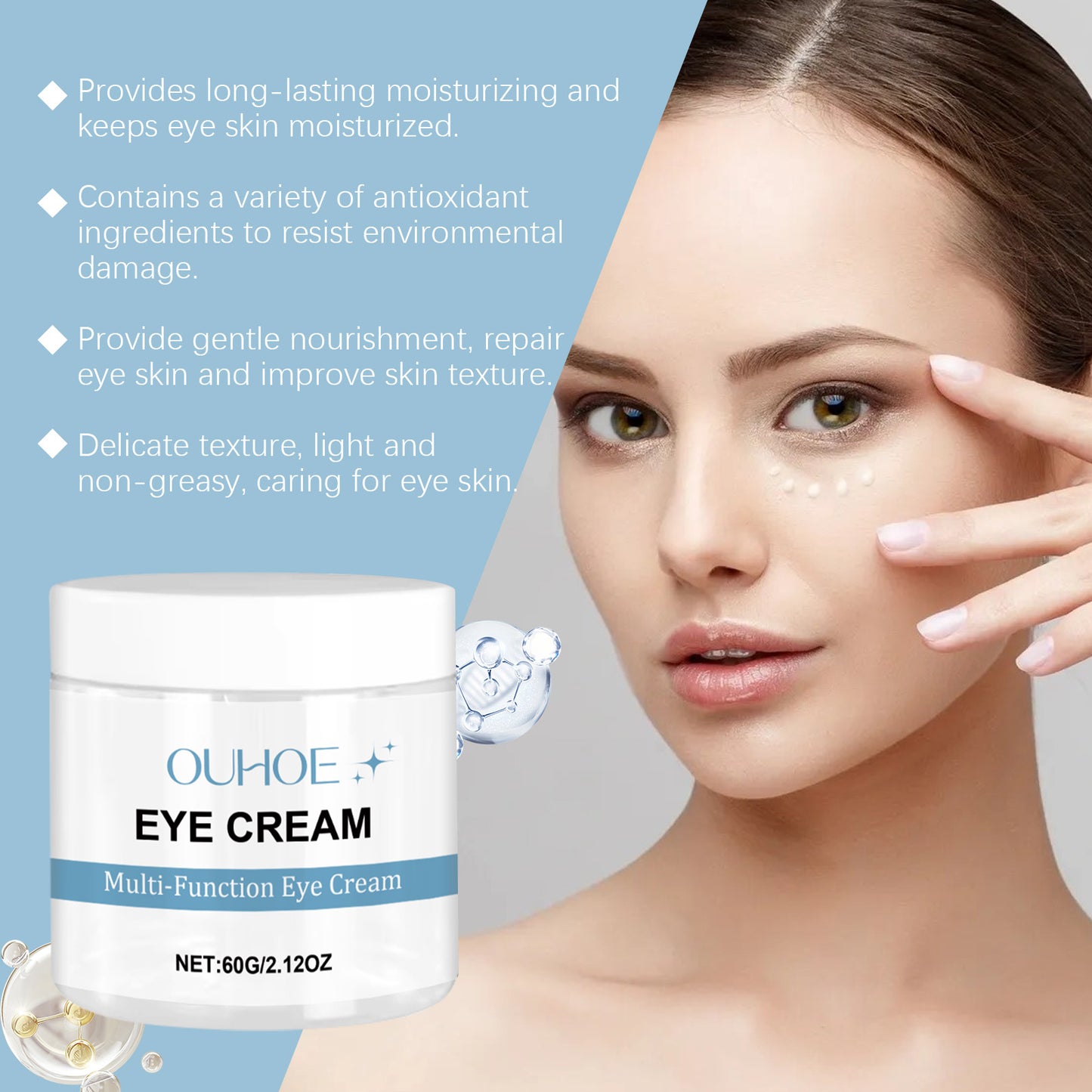 Moisturizing Eye Cream with Collagen & Vitamin C for Dark Circles - 60g
