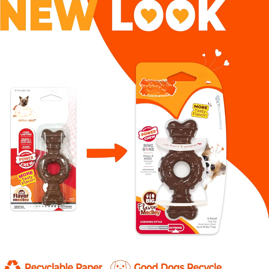 Durable Small Dog Chew Toy Ring Bone Flavor Medley XSmall - Aggressive Chewers