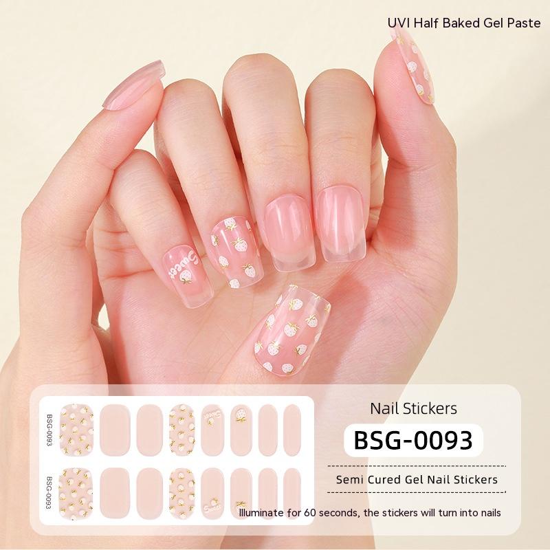 Semi-Cured Nail Stickers - 3D UV Gel Nail Art Set