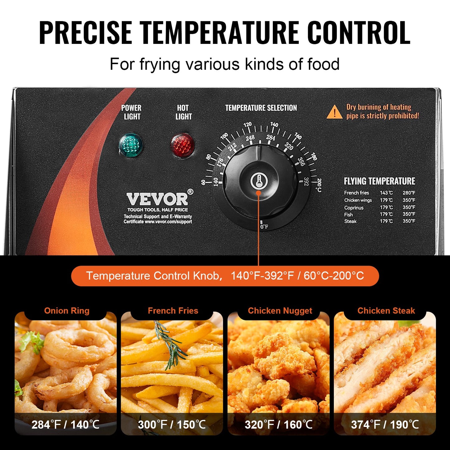 Commercial 18Qt Electric Deep Fryer 3000W Countertop with 2 Baskets