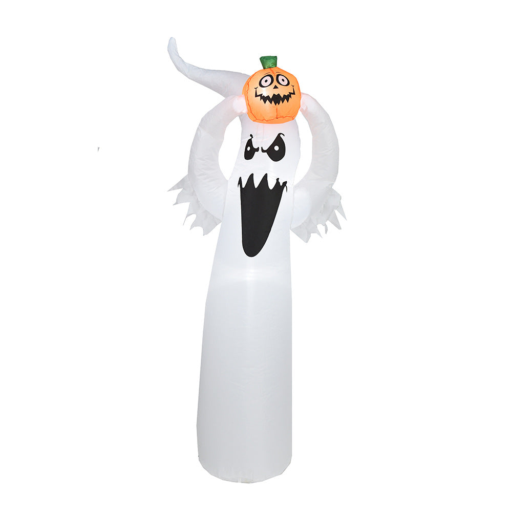 Inflatable Pumpkin Lamp Garden Decoration with LED Lighting - White