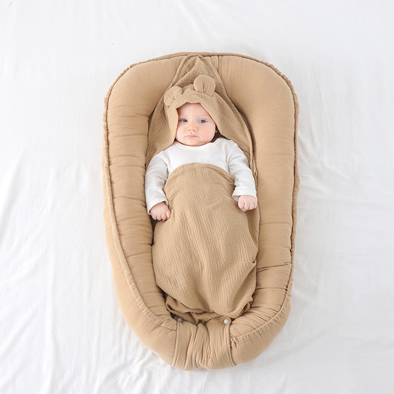 Newborn Baby Bed in Uterine Shape with Anti-Startle Design - Cotton, Multiple Colors