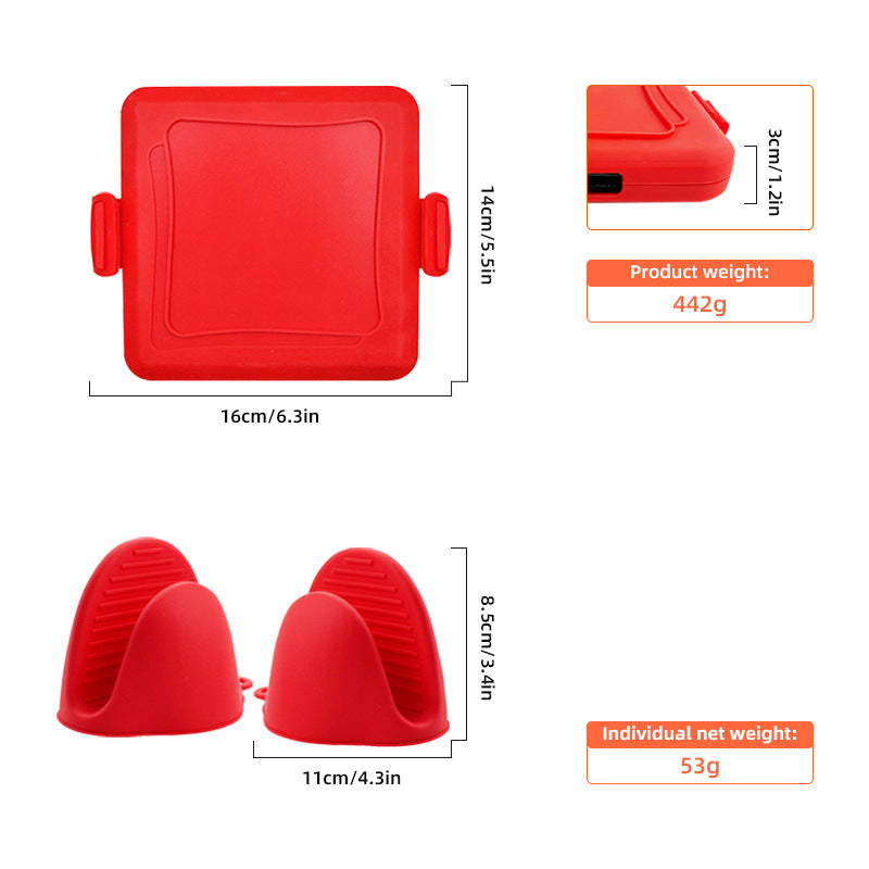 Anti-Scald Silicone Baking Tray with Gloves Multi-Function Kitchen Tool