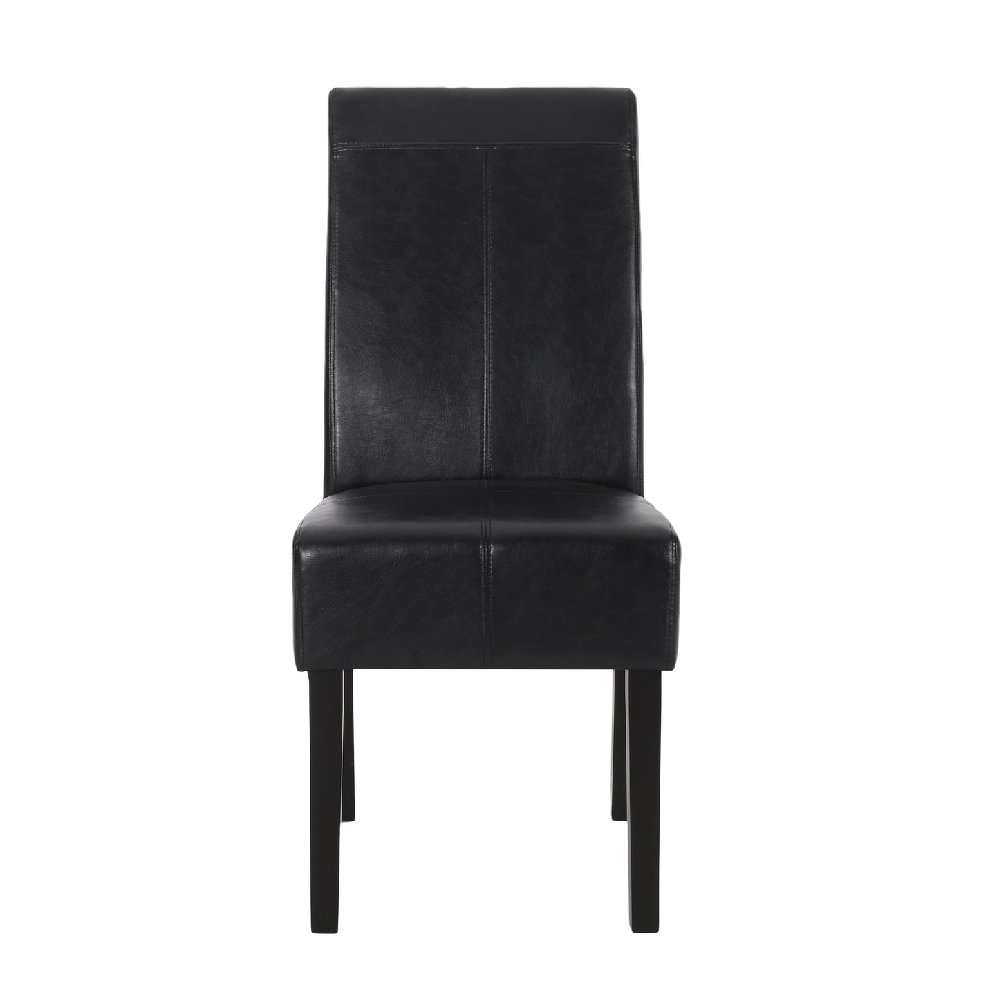 Black PU Leather Dining Chair Set of 2 - Contemporary Design