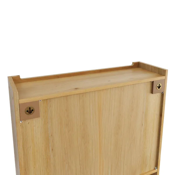 24.8''Glass Door Vintage Double Wall Cabinet With Three Tiers Of
