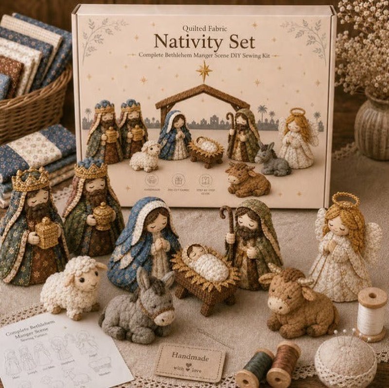 DIY Patchwork Nativity Scene Sewing Kit - Creative Holiday Craft Gift