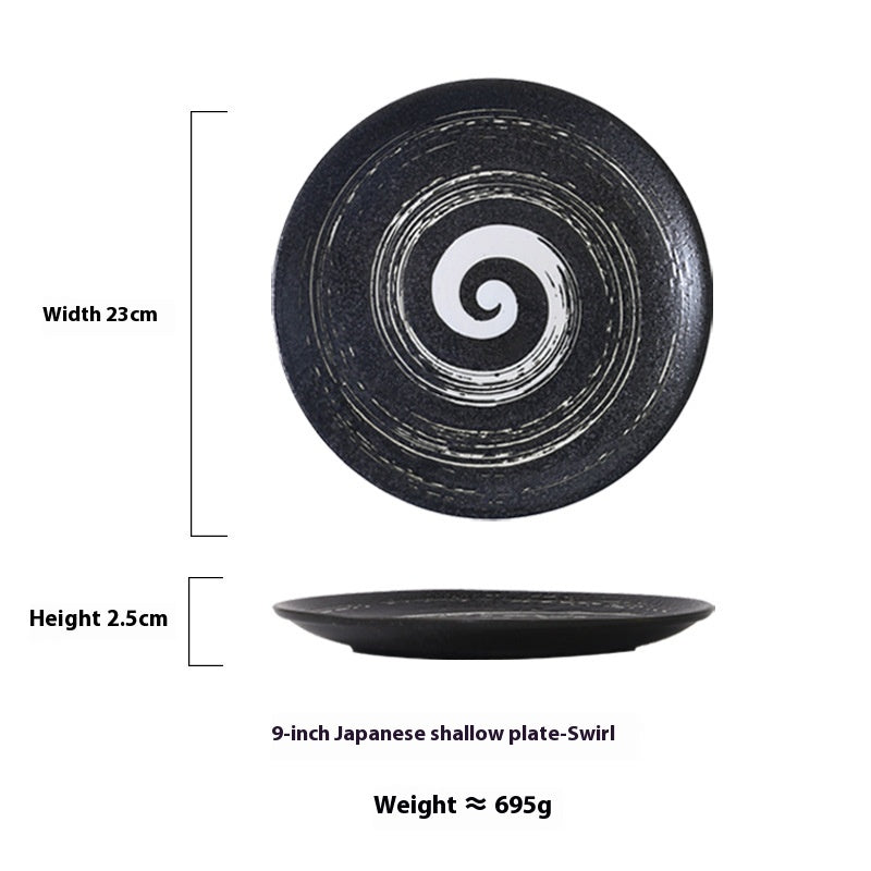 Japanese Ceramic Shallow Plate - 9 or 10 Inch Kitchen Dinnerware - Multiple Colors