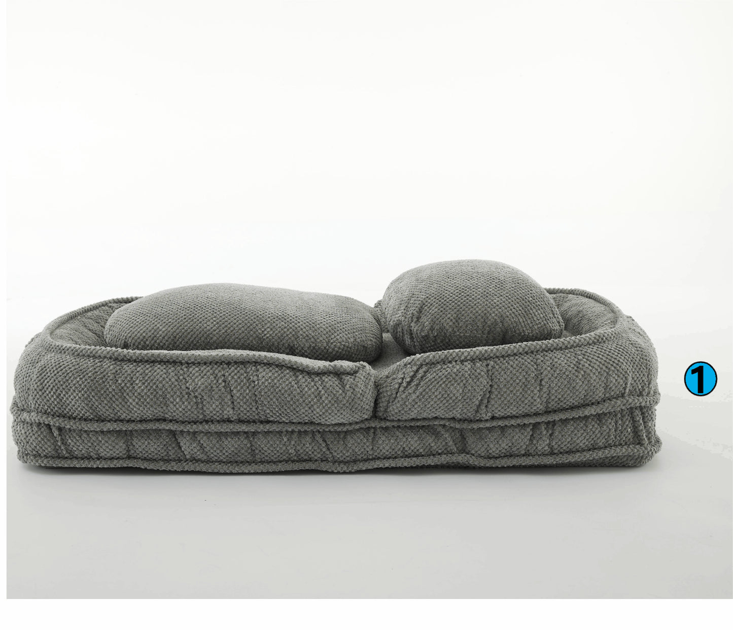 Adjustable Human Dog Bed Lazy Sofa Couch - Space Saving Pet & Baby Lounger, Gray