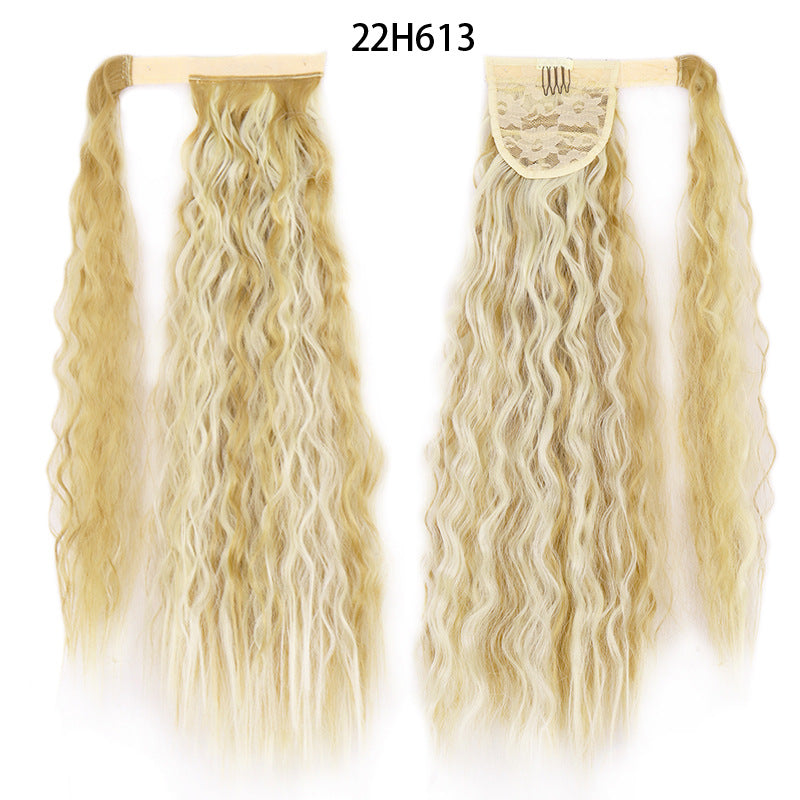 Water Wave Ponytail Wig with Velcro Band High Temperature Synthetic Hair