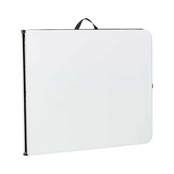 6-Foot Bi-Fold Folding Table - White, Durable Plastic Design