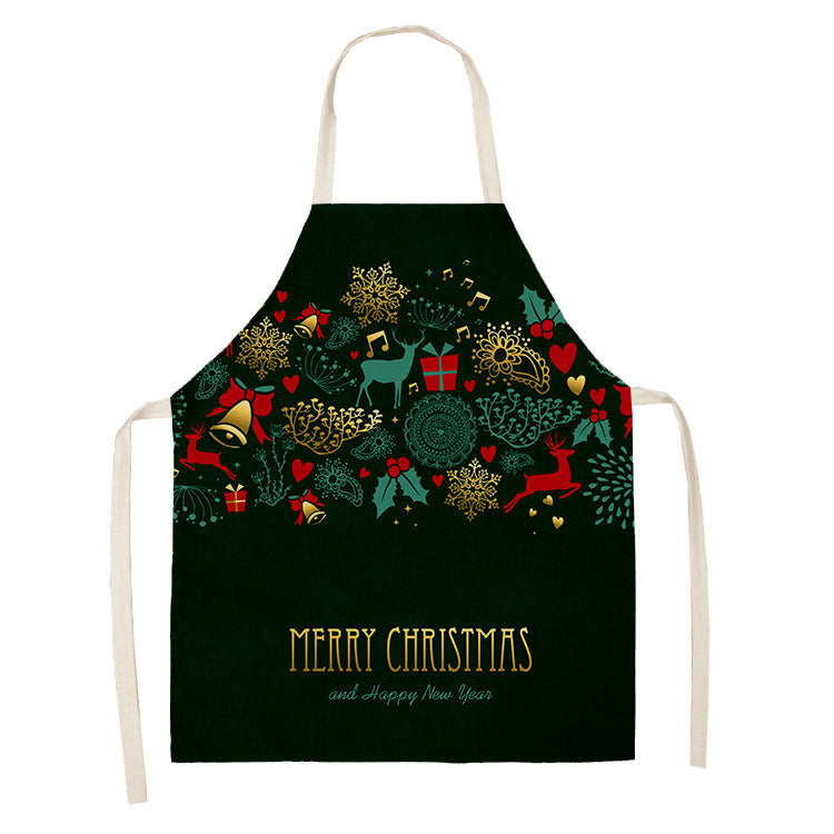 Christmas Dog Linen Apron for Kitchen Household Storage - Multiple Sizes & Styles