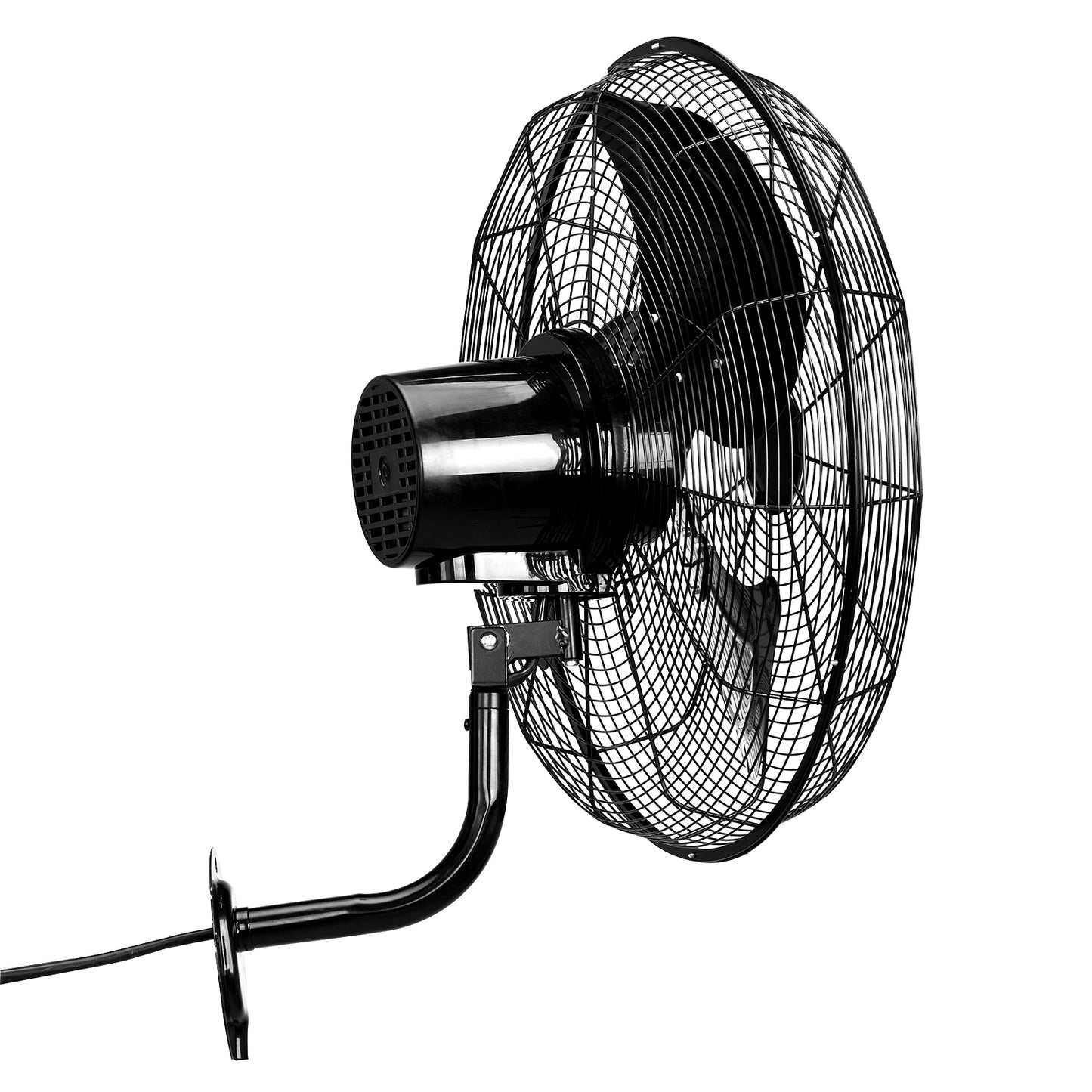 Black 18 Inch High Velocity Wall Mount Oscillating Fan - Industrial Metal Fan