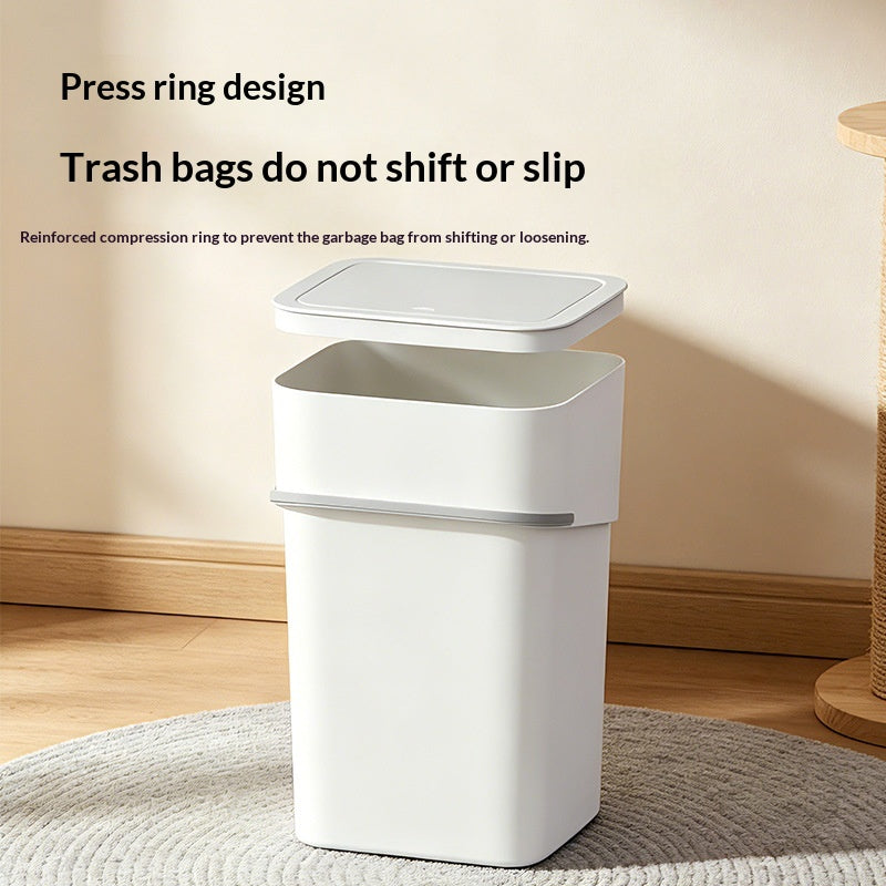 Pet Odor Control Trash Can for Cat Litter - Square, Odor-Resistant, White & Gray