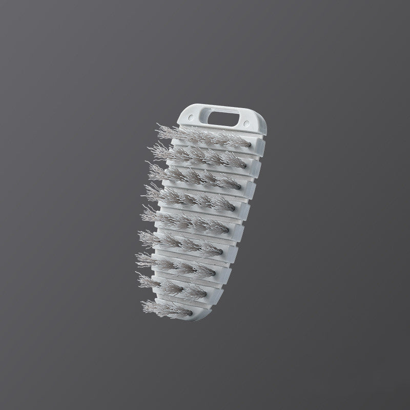 Flexible Fruit and Vegetable Cleaning Brush, Bent Design - White & Grey