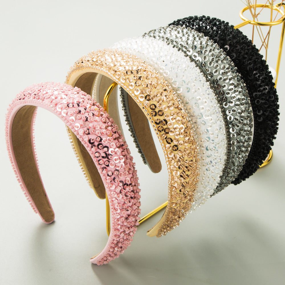 Women's Beaded Crystal Sequined Headband