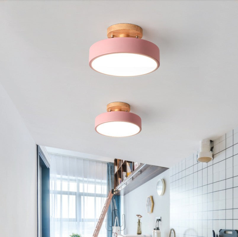 Modern Ceiling Lamp for Hallways Living Rooms Bedrooms White Grey Pink 3-Color Light