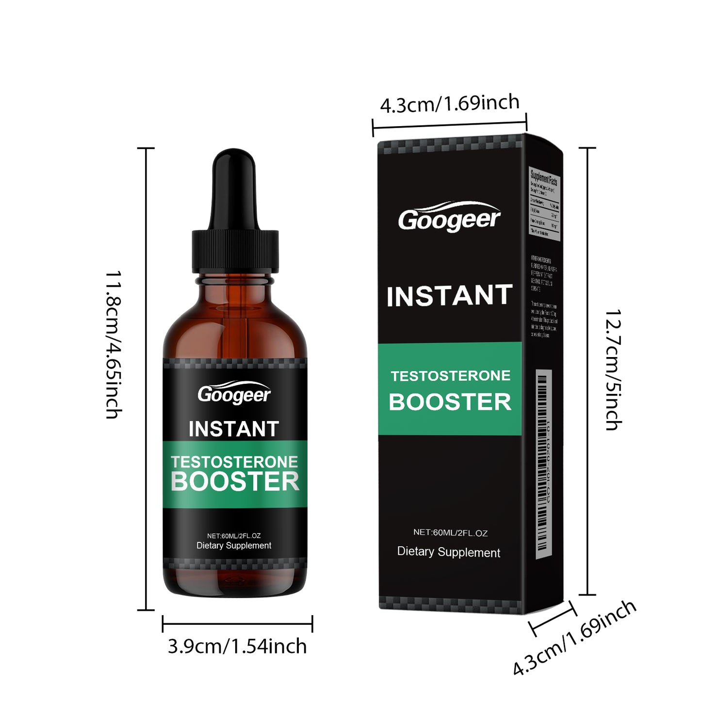 Natural Testosterone Support Drops with Shilajit & Ginseng - 60ml