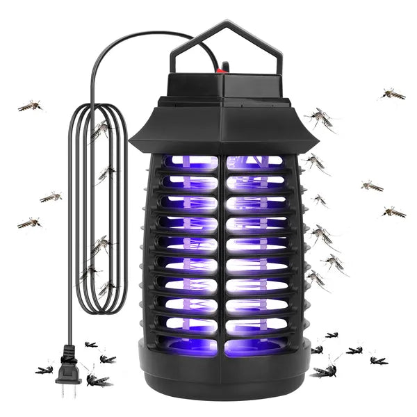 Electric UV Bug Zapper Lamp - Insect Killer & Fly Trap - Black