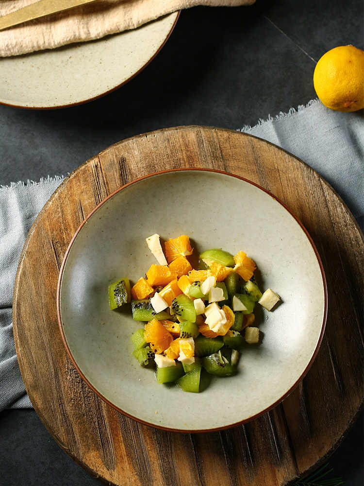 Retro Ceramic Deep Dinner Plates Set - Household Tableware