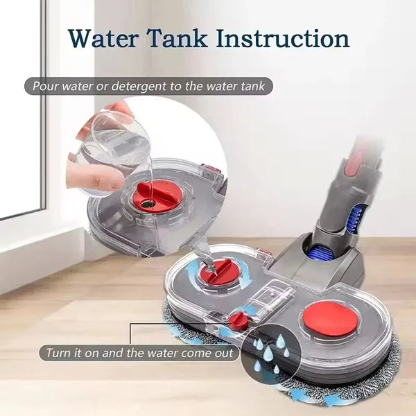 Electric Mop Head Set for V7 V8 V10 V11 V15 Vacuum Cleaners with Water Tank & Cloth