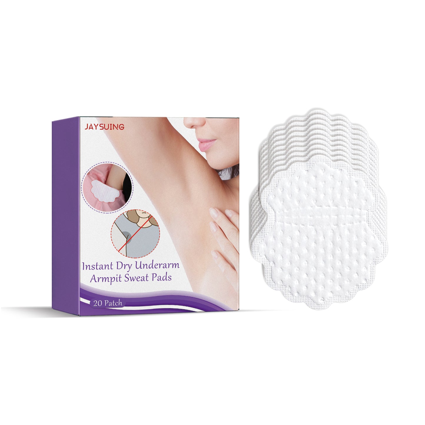 Invisible Underarm Sweat Pads - 20 Pack Absorbent Cotton Shields