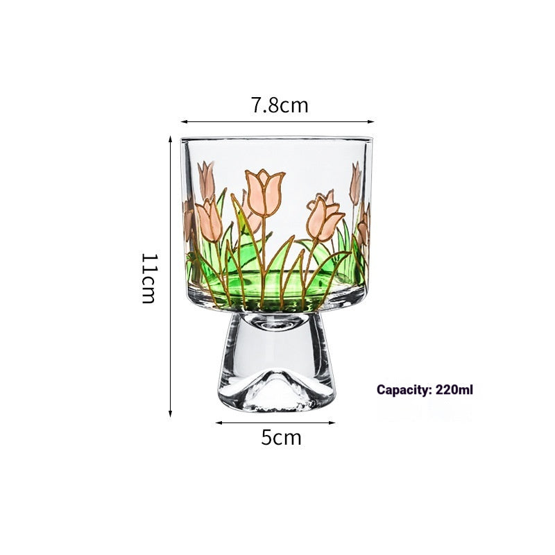 Handcrafted Stand-Up Water Bottle with Floral Design, Heat Retention, 201-300ml