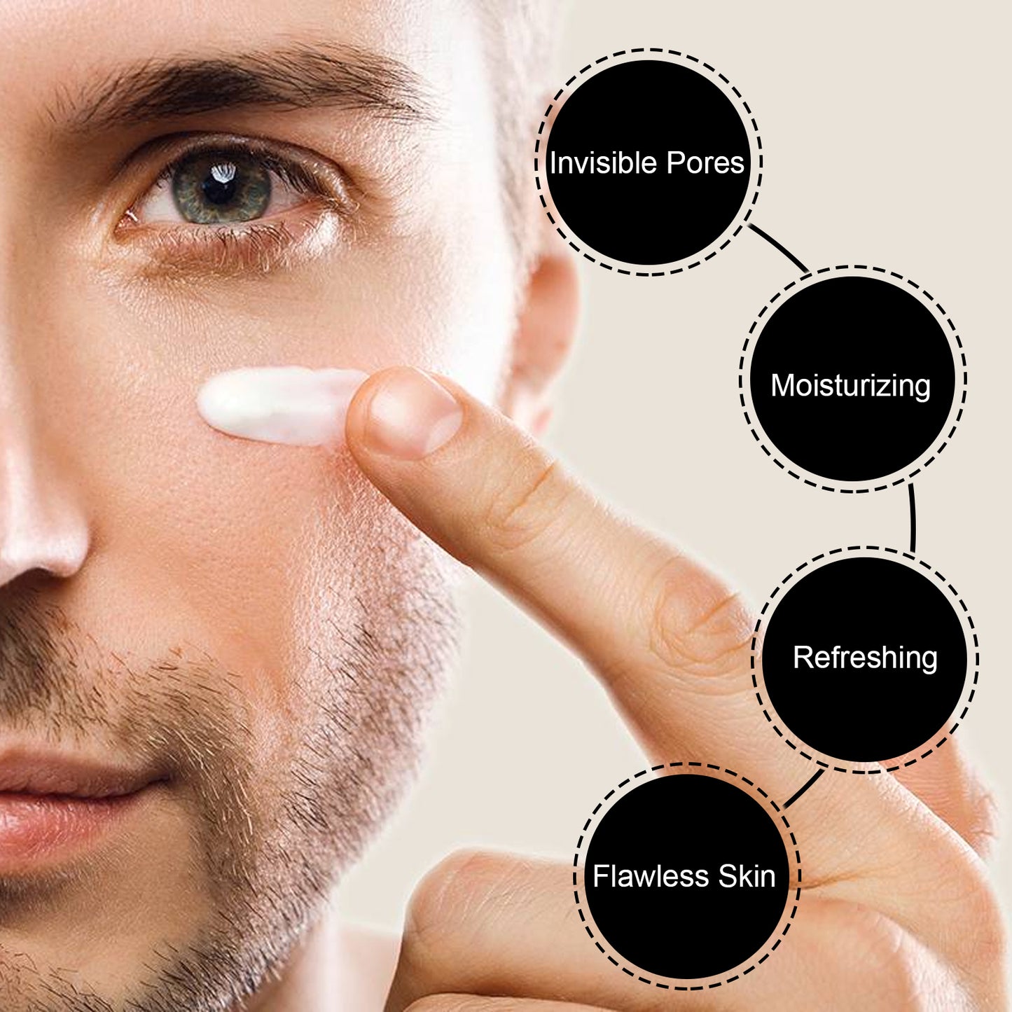 Men's Facial Concealer Cream - Non-Greasy Pore Minimizing & Brightening