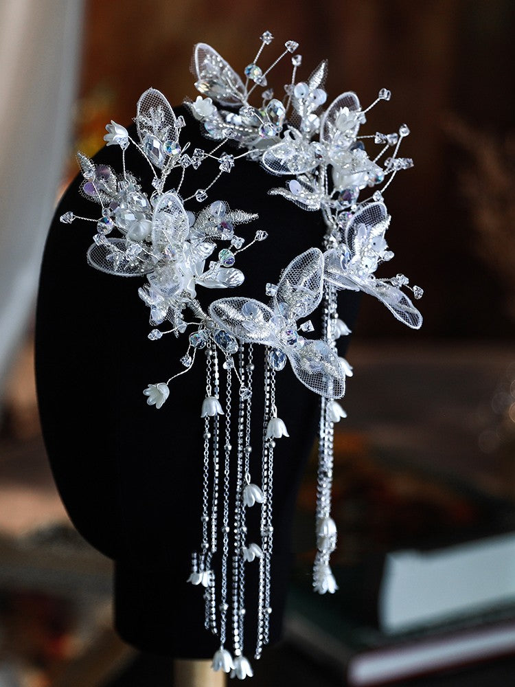 Pair of Silver or Gold Plated Hair Clips and Headbands - Bridal & Fashion Accessories