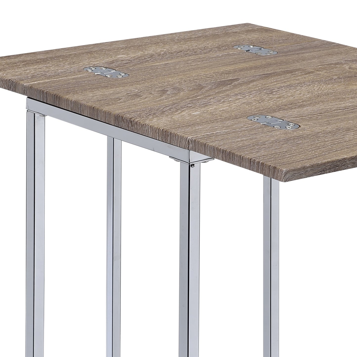 Accent Table with Weathered Oak and Chrome Finish - 24"