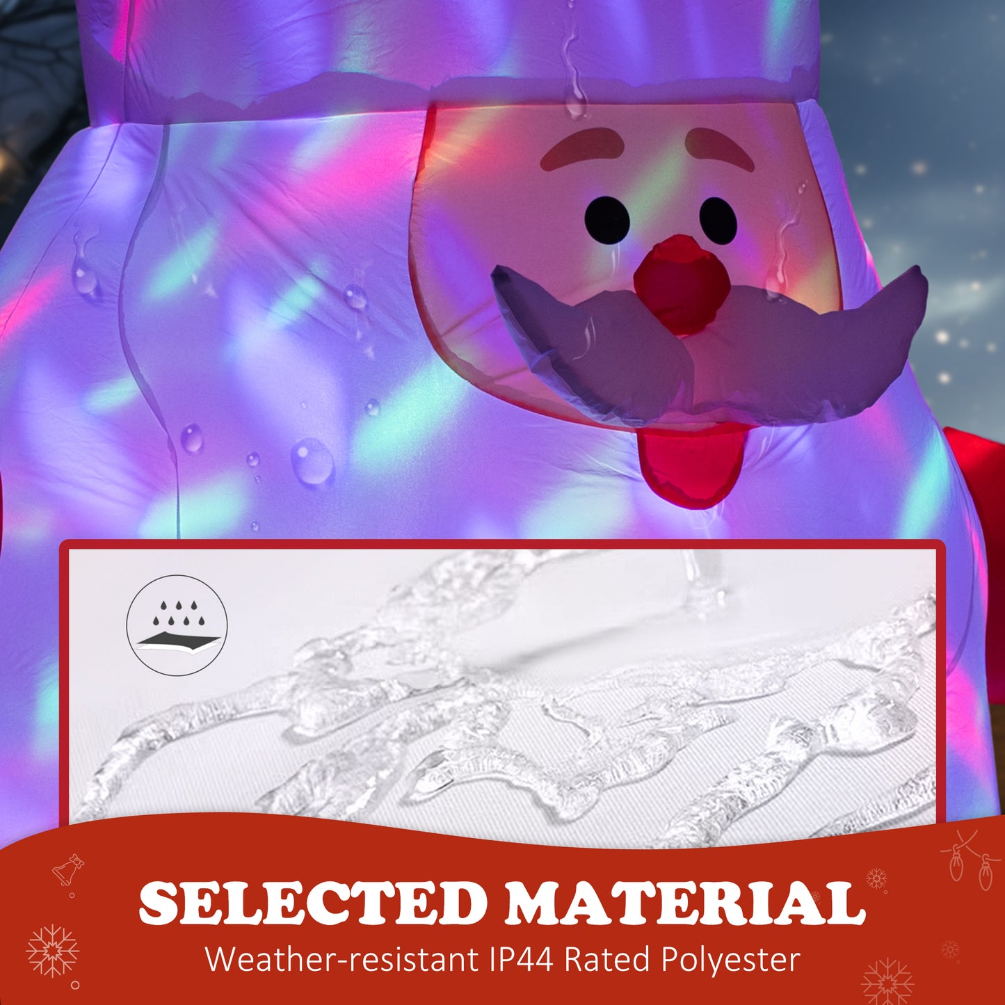 Inflatable Christmas Santa Claus with Rotating Magic Ball Light