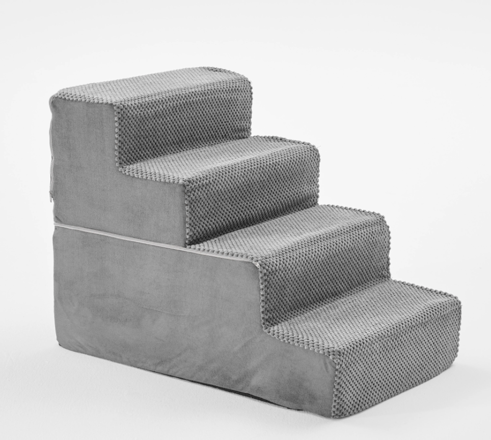 Curved Pet Steps for Small Dogs & Cats - High-Density Foam