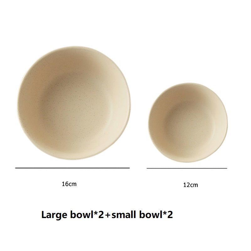 Modern Ceramic Tableware Set - Kitchen Dinnerware with Big & Small Bowls