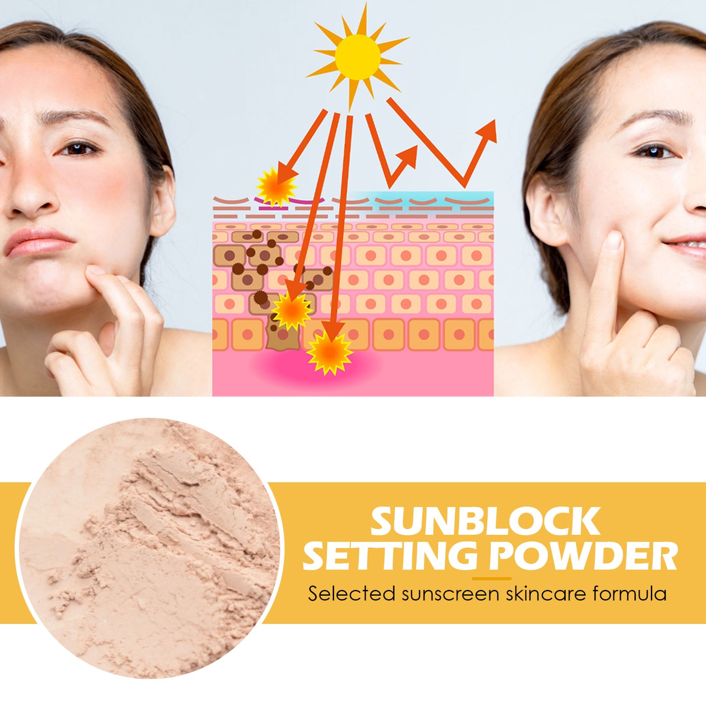Sunscreen Setting Powder - Oil Control & Matte Finish Makeup