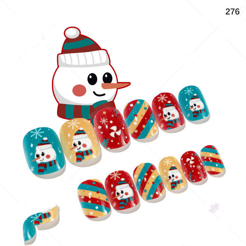 Christmas Kids Nail Stickers 24 Pieces Wearable Nail Art for Children